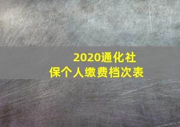 2020通化社保个人缴费档次表