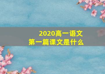 2020高一语文第一篇课文是什么