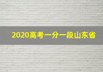 2020高考一分一段山东省