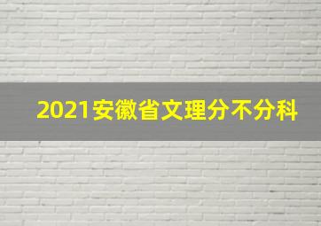 2021安徽省文理分不分科