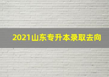 2021山东专升本录取去向