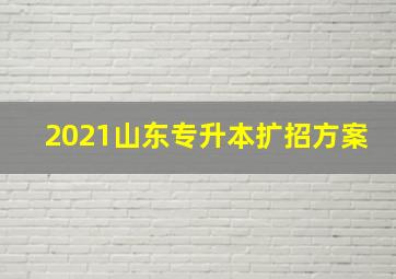 2021山东专升本扩招方案