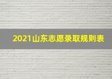 2021山东志愿录取规则表