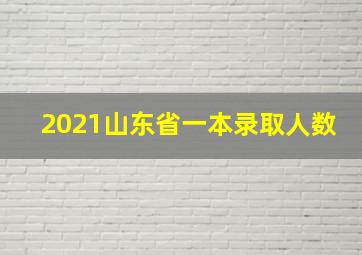 2021山东省一本录取人数