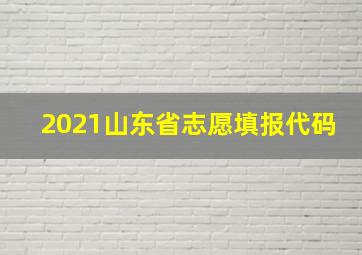 2021山东省志愿填报代码