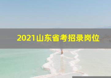 2021山东省考招录岗位