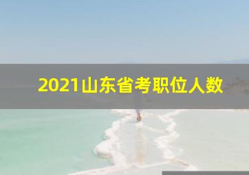 2021山东省考职位人数