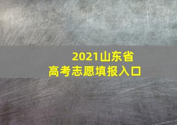 2021山东省高考志愿填报入口