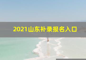 2021山东补录报名入口