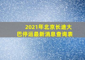 2021年北京长途大巴停运最新消息查询表