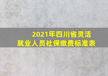 2021年四川省灵活就业人员社保缴费标准表