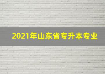 2021年山东省专升本专业