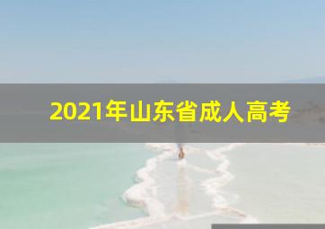 2021年山东省成人高考