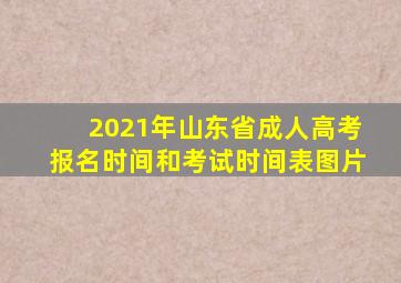 2021年山东省成人高考报名时间和考试时间表图片