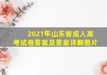 2021年山东省成人高考试卷答案及答案详解图片