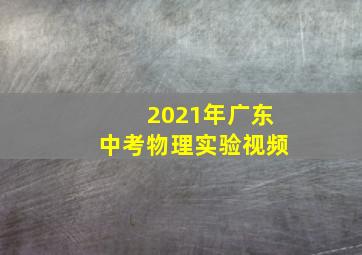 2021年广东中考物理实验视频