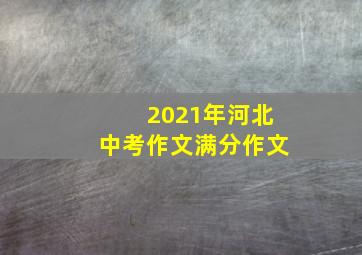 2021年河北中考作文满分作文