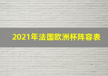 2021年法国欧洲杯阵容表