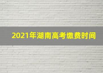 2021年湖南高考缴费时间