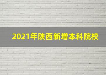 2021年陕西新增本科院校