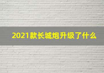 2021款长城炮升级了什么