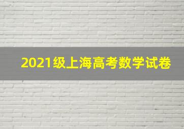 2021级上海高考数学试卷