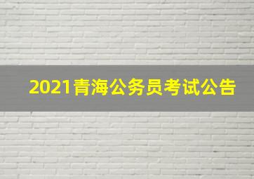 2021青海公务员考试公告