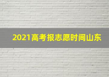 2021高考报志愿时间山东