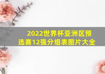 2022世界杯亚洲区预选赛12强分组表图片大全