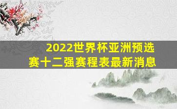 2022世界杯亚洲预选赛十二强赛程表最新消息