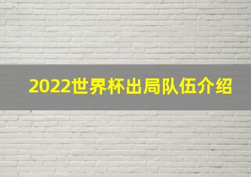 2022世界杯出局队伍介绍