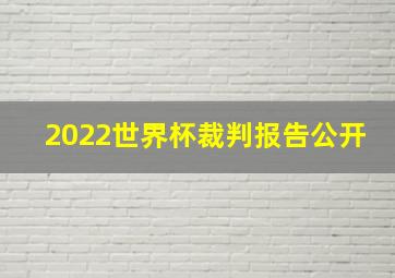 2022世界杯裁判报告公开