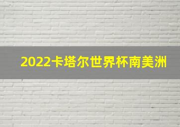 2022卡塔尔世界杯南美洲