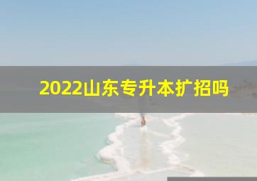 2022山东专升本扩招吗