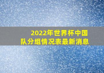 2022年世界杯中国队分组情况表最新消息