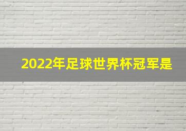 2022年足球世界杯冠军是