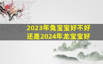 2023年兔宝宝好不好还是2024年龙宝宝好