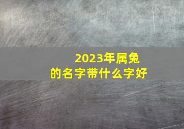 2023年属兔的名字带什么字好