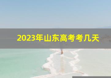 2023年山东高考考几天