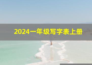 2024一年级写字表上册