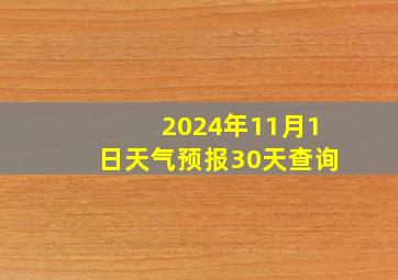 2024年11月1日天气预报30天查询