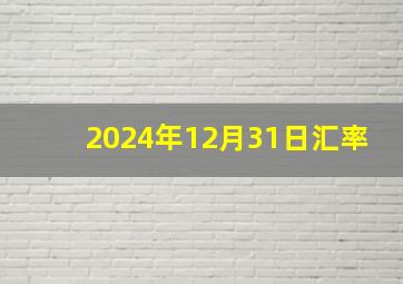 2024年12月31日汇率