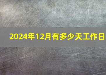 2024年12月有多少天工作日