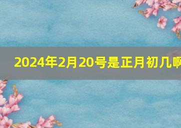 2024年2月20号是正月初几啊