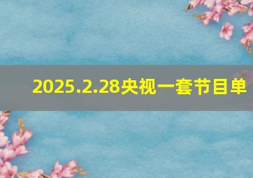 2025.2.28央视一套节目单