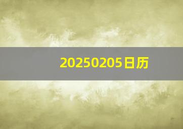 20250205日历