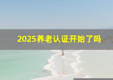 2025养老认证开始了吗