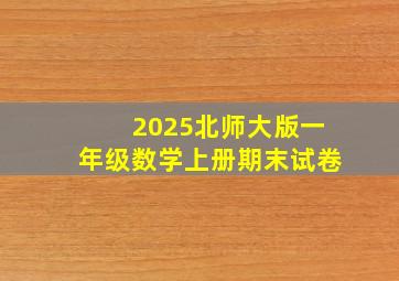 2025北师大版一年级数学上册期末试卷