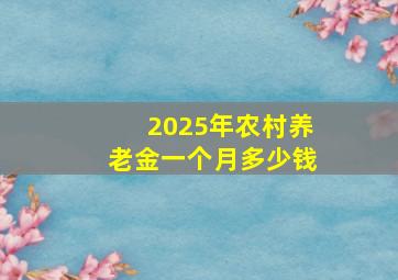 2025年农村养老金一个月多少钱