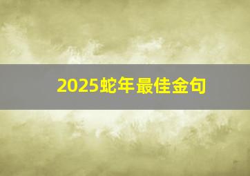 2025蛇年最佳金句